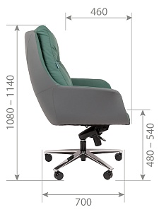 Офисное кресло CHAIRMAN 523 М, экокожа, зеленый/серый